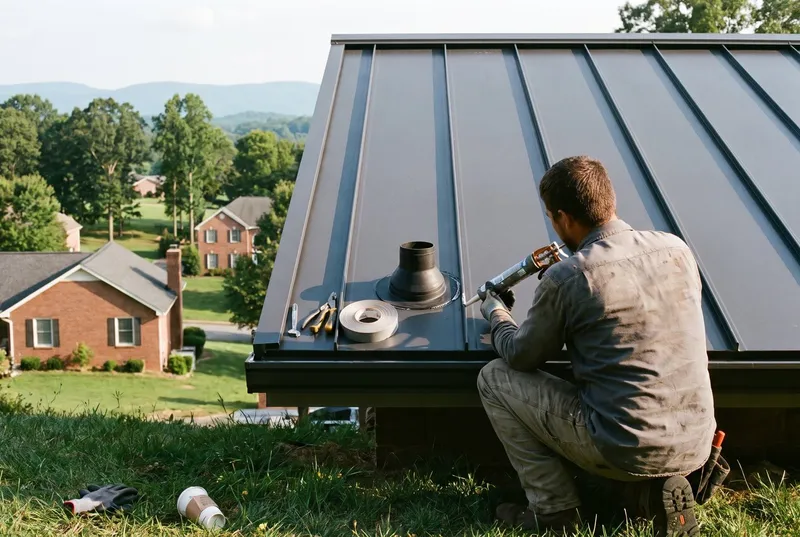 Metal roof repair and leak diagnosis (sample photo)